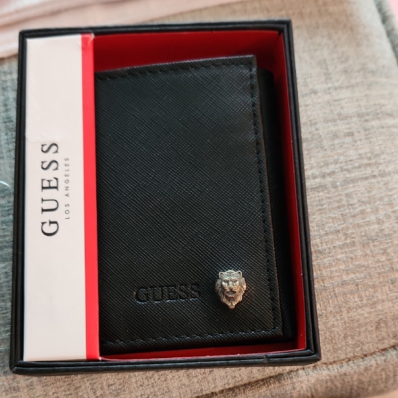 Guess Black Card Holder with Silver Accent - Picture 2 of 7